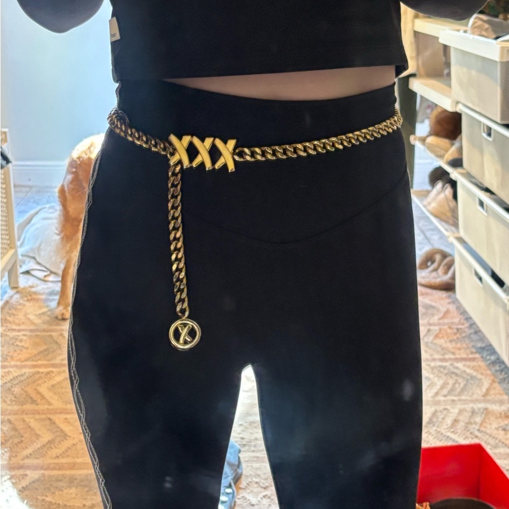Gold Chain Belt with Black Pants